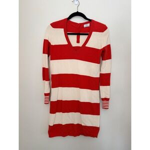 Wallace Madewell Striped Cotton V-Neck Sweater Dress Mini XS 72368